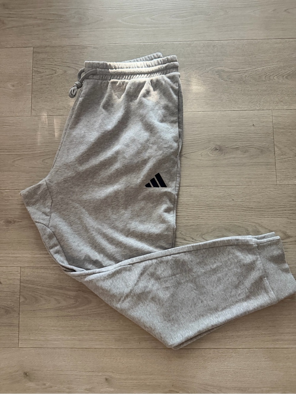 adidas Gray Fleece Joggers with Black Logo